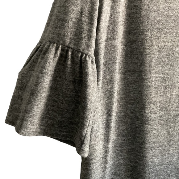 A.N.A Bohemia Gray Knee Length Knit Sweater Pullover Dress Mid Sleeve Size Lg - Picture 3 of 7